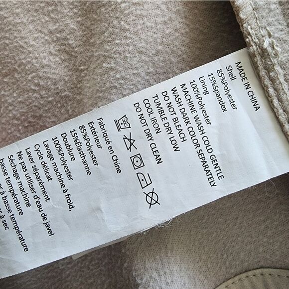 Prana mock neck zip up button front oatmeal jacket - Picture 15 of 15